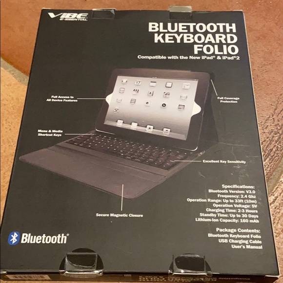 VIBE Bluetooth Keyboard Case Folio for Tablet Brand New in box Rechargeable - Picture 2 of 6